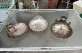 Shell Design Trio of Silver Plated, Serving Trays