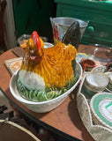 Majolica Style Hen Tureen With Ladle