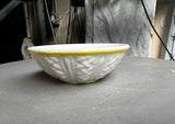 Italian Braided Ceramic Bowl With Yellow Hand Painted Details
