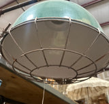Vintage Large Green Industrial Overhead Light