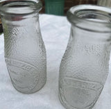 Pair of Small Glass Milk Jars