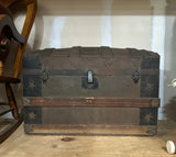 1970s Wooden Trunk With Detailed Interior Compartments