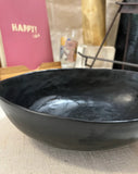 Biomorphic Hand Fired Black Pottery Bowl