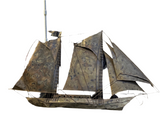 Brass Sculpture of a Ship