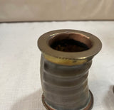 Pair of Animal Horn and Brass Cups