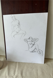 Front and Back Nude Erotic Drawing of Models