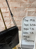 Small Back Faux Gator Skin Liz Claiborne Hand Bag With Chain Accents