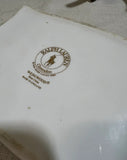 Vintage Ralph Lauren Wedgwood Green Plaid Ceramic Box With Gold Equestrian Motif Details