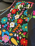 Oaxaca Large Hand, Embroidered Black Ladies Top