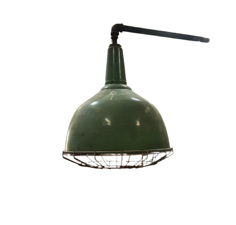 Vintage Large Green Industrial Overhead Light