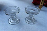 Pair of Glass Champagne Style Candlestick Holders