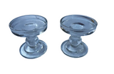Pair of Glass Champagne Style Candlestick Holders