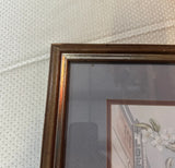 Signed and Framed Cityscape Drawing With Coca Cola Sign and Theater