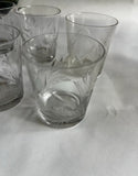 Collection of Small Glasses With Etched Accents- Set of 6