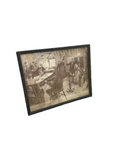 Framed Black and White Print of Musical Gathering