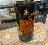 Vintage Ceramic Asian Style Black Umbrella Stand