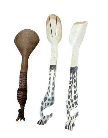 Trio of Safari Animal Wooden Spoons