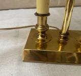 Simple Brass Table Lamp With Lampshade