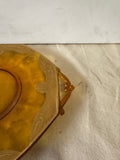 Amber-Colored Glass and Gold Decorative Plate