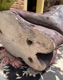 Pair of Brown Painted Concrete Cowboy Boots Pair Planter