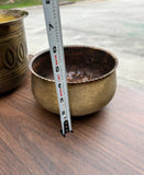 Trio of Vintage Small Brass and Silver Planters