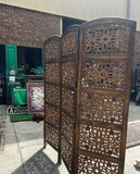 Hand Carved Wooden Large Screen/Room Divider