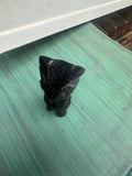 Hand Carved Black Stone Owl Sculpture