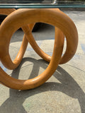 1970s Wooden Knot Dining Table and Glass Top