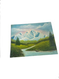 Mountains and Creek Landscape Painting on Canvas, Signed by Artist