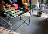 Post Modern Steel and Glass French 1950s Console Table