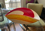 Yellow and Red Folded Murano Decorative Bowl
