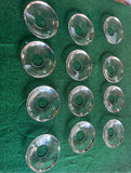 Set of 12 Swedish Glass Silver Rimmed Candle Holders