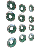 Set of 12 Swedish Glass Silver Rimmed Candle Holders