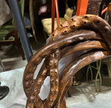 1970s Large Octopus Mirror Hand Carved Wood