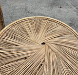 Rattan Wicker Collection Pair of Chairs and Matching Table White Glove Trio