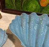 Collection of Blue Ceramic Shell Dishes With One Large- Set of 5