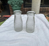 Pair of Small Glass Milk Jars