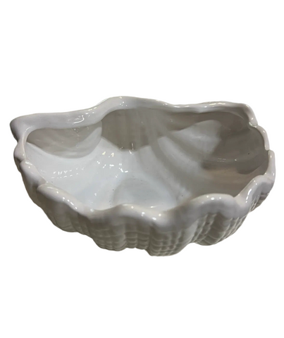 Small White Ceramic Shell Style Planter/Catchall