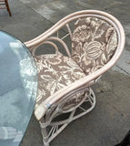 Palm Beach Collection Corset Back Looped Arms Ficks Reed Style Dining Set With Glass Top