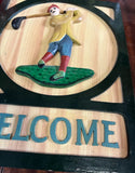 Vintage Wooden Golf Welcome Sign