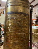 Large Brass Fireman Fire Extinguisher Brass Lamp