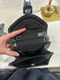 Small Back Faux Gator Skin Liz Claiborne Hand Bag With Chain Accents