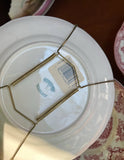 Chattsworth 1792 Pink and White Plates With Hanging Brass Hardware