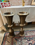 Pair of Brass Standing Indoor Planters