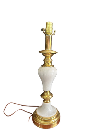 1970s MCM Marble and Gold Table Lamp