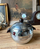 Silver Round Ice Bucket/Champagne Bucket With Wood Handles and Penguin Details