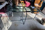 Post Modern Steel and Glass French 1950s Console Table