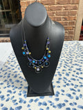 Silver Hoops and Beaded Necklace