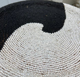 Black and White Hand Beaded African Style Stool