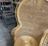 Large Vintage Boho Chic Sturdy Wicker Intricate Peacock Chair